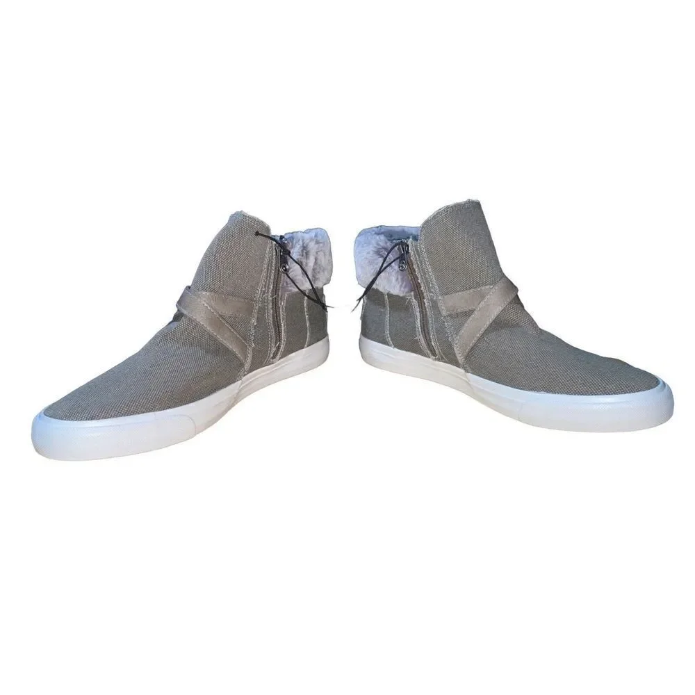 NOT AVAILABLE Blowfish Women’s Mojie Mid Top Sneaker Bootie,Faux Fur Trim Size 6